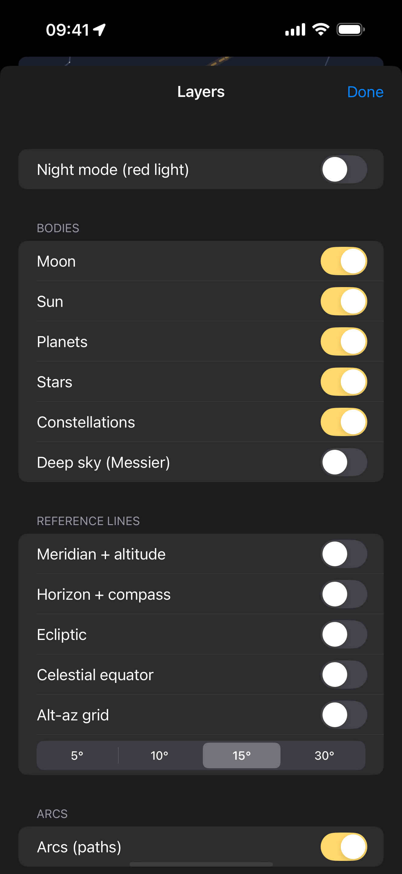 Reference layers panel